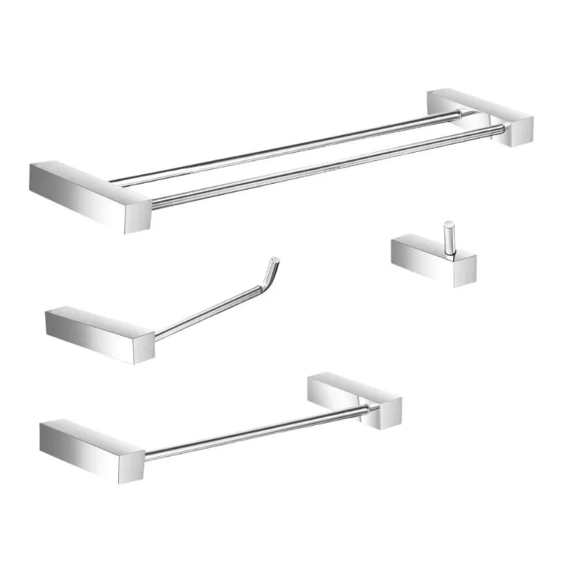 Kit De Acessórios Banheiro Toalheiro Duplo Prátika 824Pk