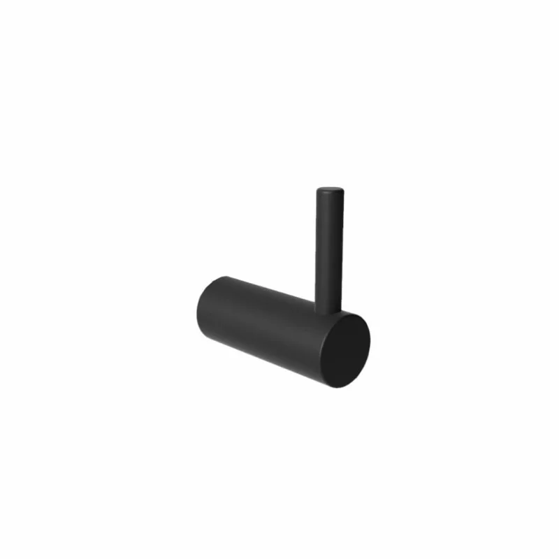 Cabide Para Banheiro Redondo Em Metal Preto Fosco Luxo Slim