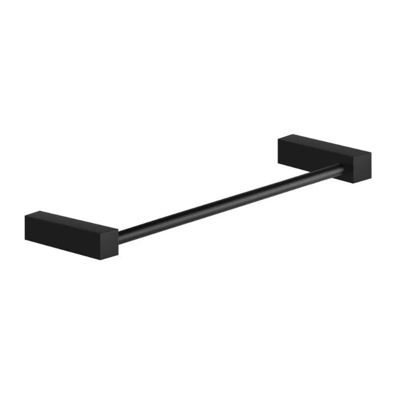 Porta Toalha Toalheiro Para Banheiro Preto Fosco Troia 30cm