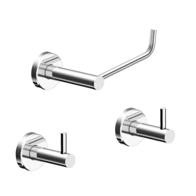 Kit De Acessórios Para Banheiro Alto Brilho 3 Peças Grego Metal 2020at - OUTRAS
