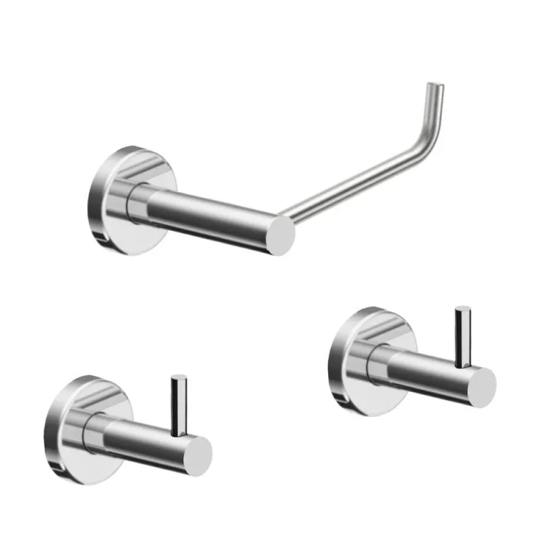Kit De Acessórios Para Banheiro Escovado 3 Peças Grego Metal 2020at - OUTRAS
