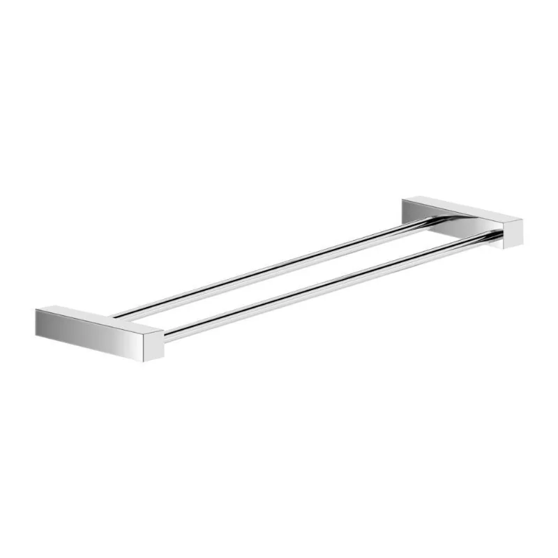 Porta Toalha Toalheiro Duplo Para Banheiro Alto Brilho Troia 40cm