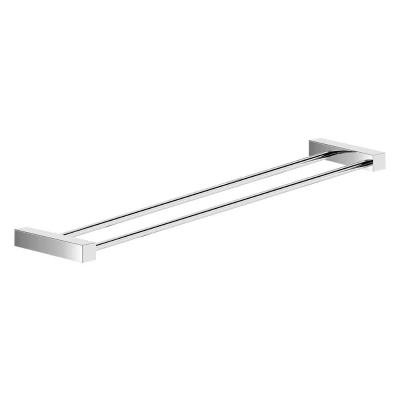 Porta Toalha Toalheiro Duplo Para Banheiro Alto Brilho Troia Grego Metal 50cm