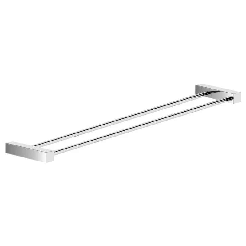 Porta Toalha Toalheiro Duplo Para Banheiro Alto Brilho Troia Grego Metal 60cm