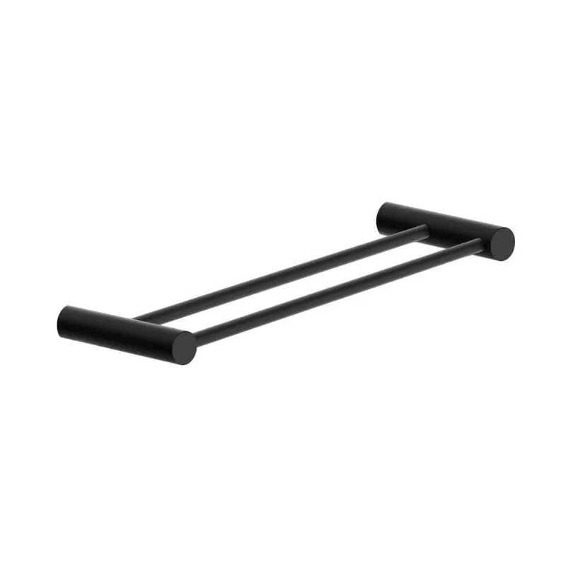 Porta Toalha Toalheiro Duplo Rosto Para Banheiro Preto Fosco Orion 30cm
