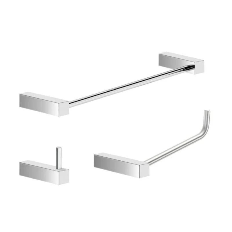 Kit Acessórios Banheiro Alto Brilho 3 Peças Grego Metal 2030tr - OUTRAS