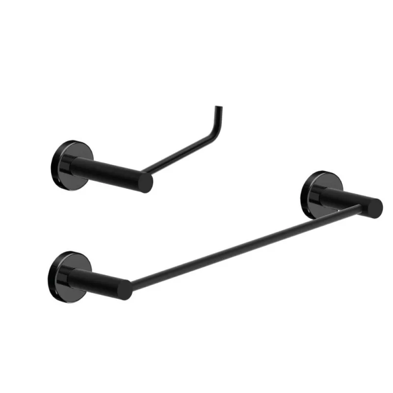 Kit De Acessórios Para Banheiro Preto Fosco 2 Peças Grego Metal 2010at - OUTRAS - Casa E Construção