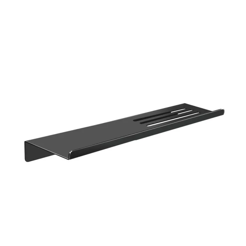 Prateleira Suporte Reto Para Banheiro Preto Fosco Grega Aço Inox 30cm - OUTRAS