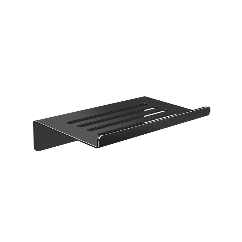 Saboneteira Para Banheiro Preto Fosco Grega Aço Inox 14cm