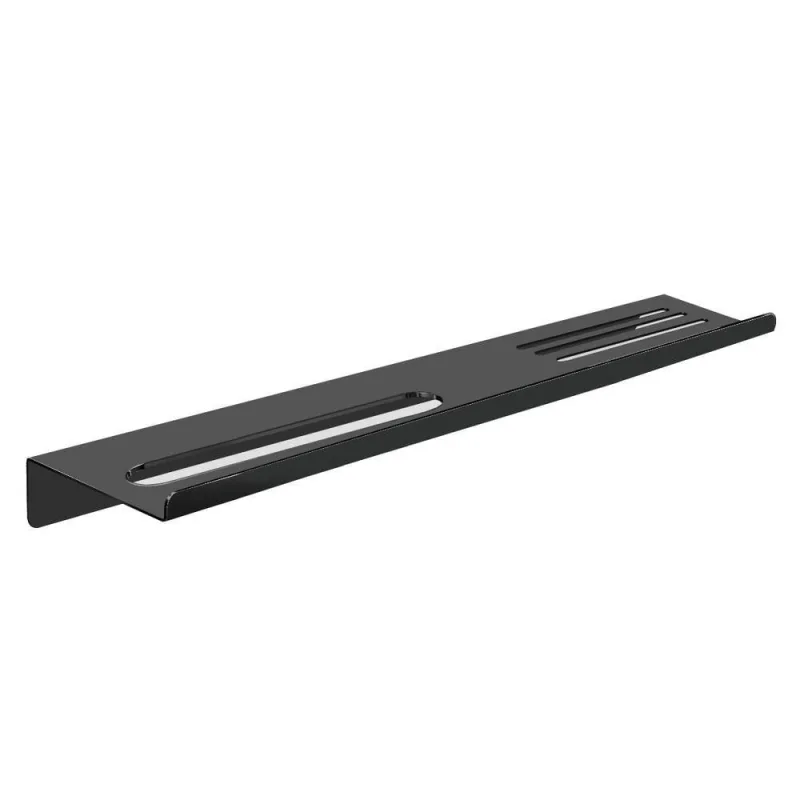 Prateleira Suporte Para Banheiro Preto Fosco Grega Aço Inox 70cm - OUTRAS