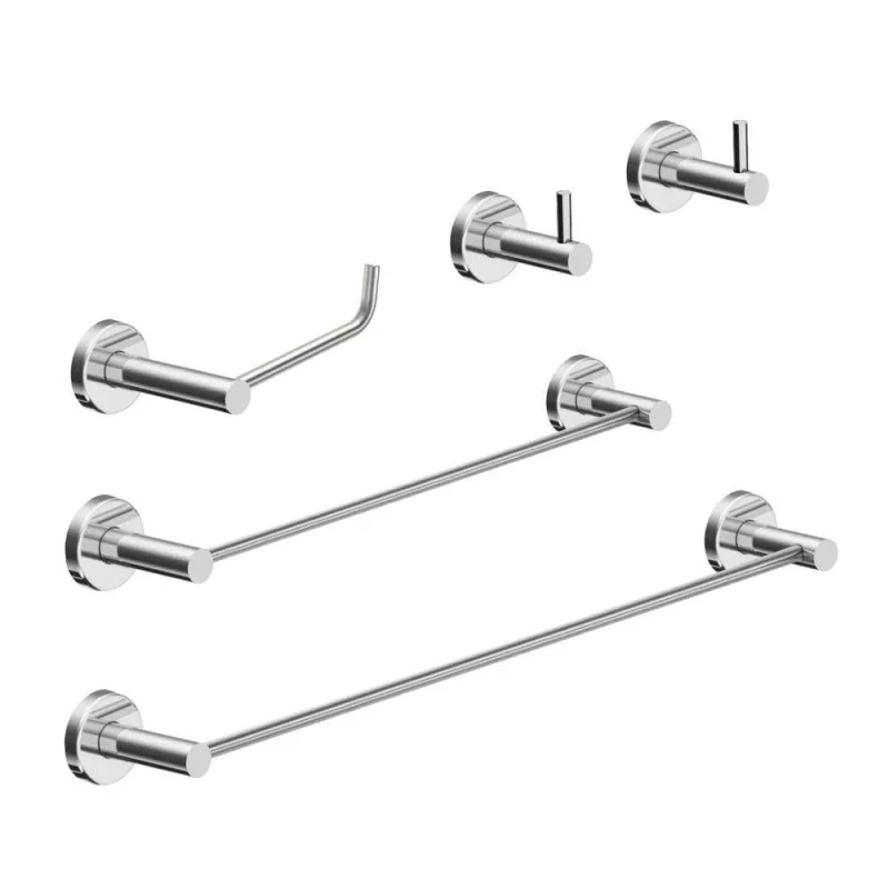 Kit De Acessórios Para Banheiro Escovado 5 Peças Grego Metal 2070at - OUTRAS