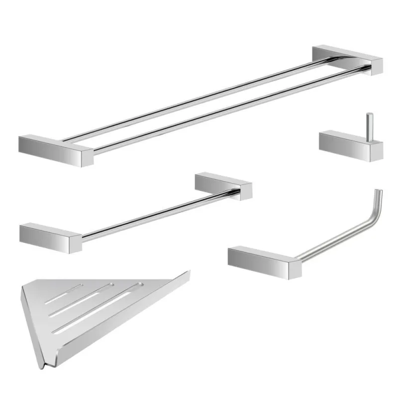 Kit Acessórios Para Banheiro Escovado 5 Peças Grego Metal 2160tr - OUTRAS