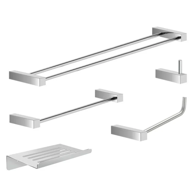 Kit Acessórios Para Banheiro Escovado 5 Peças Grego Metal 2190tr - OUTRAS