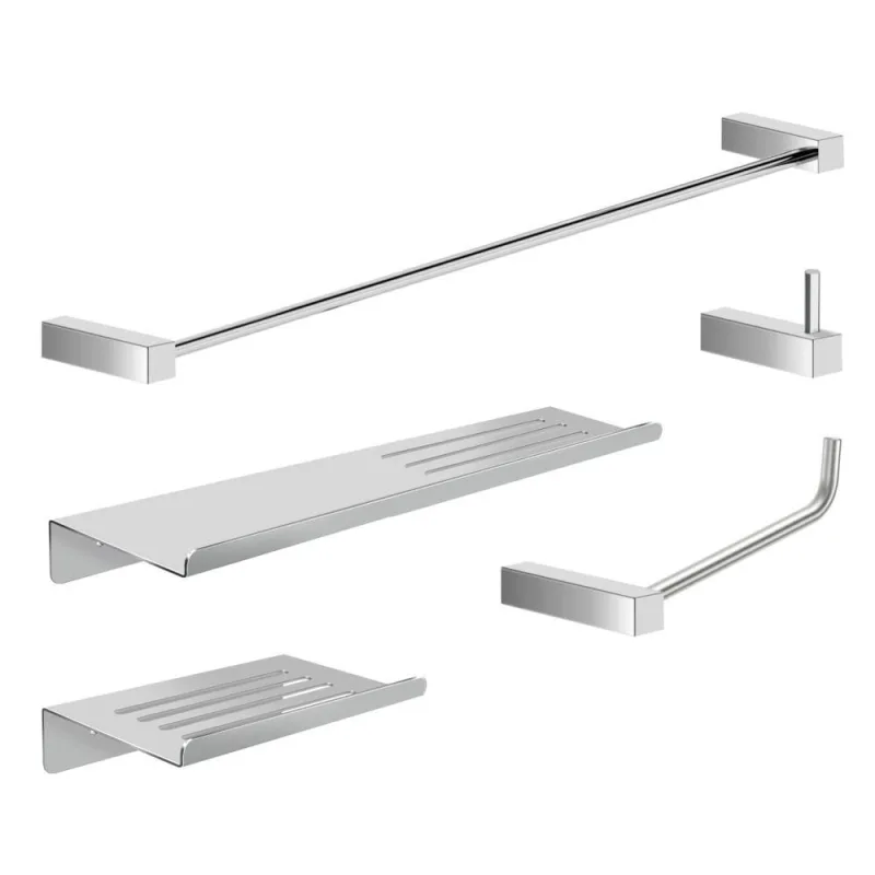 Kit Acessórios Para Banheiro Escovado 5 Peças Grego Metal 2101tr - OUTRAS - Casa E Construção