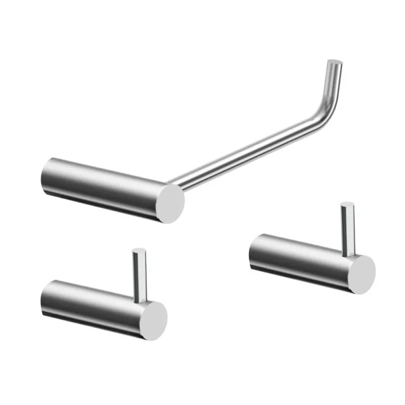 Kit Acessórios Para Banheiro 3 Peças Escovado Grego Metal 2020or - OUTRAS - Ferramentas