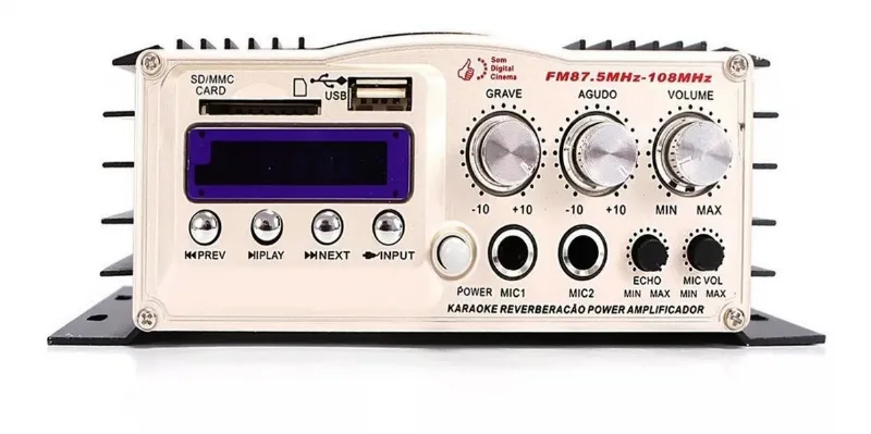 Amplificador Audio Receiver Potência 200w Ambiente Lojas
