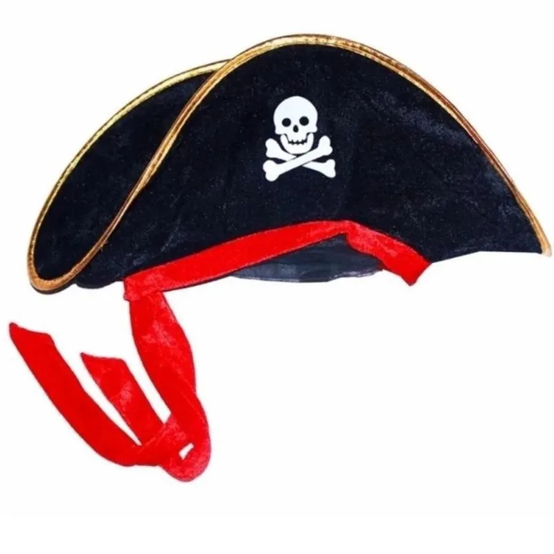 Chapéu De Pirata Preto Fantasia De Festa Halloween Carnaval
