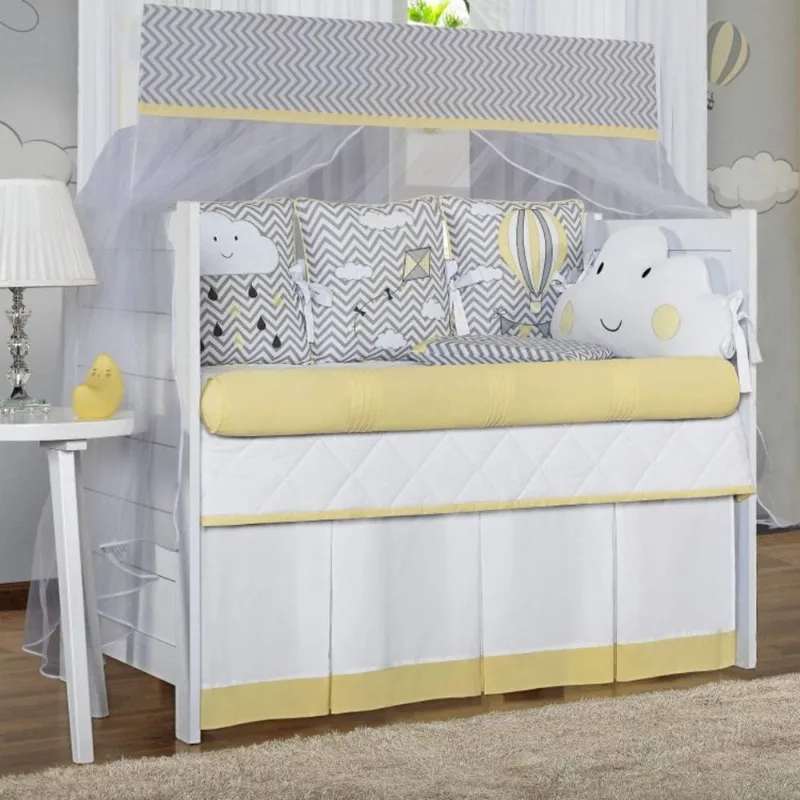 Mosquiteiro Avulso 2 Peças Íris Isadora Design Amarelo/Cinza/Branco
