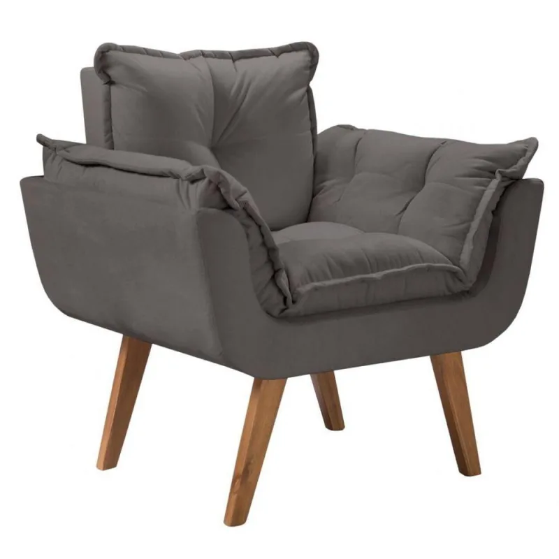 Poltrona Opalla Suede Grafite - D Salla
