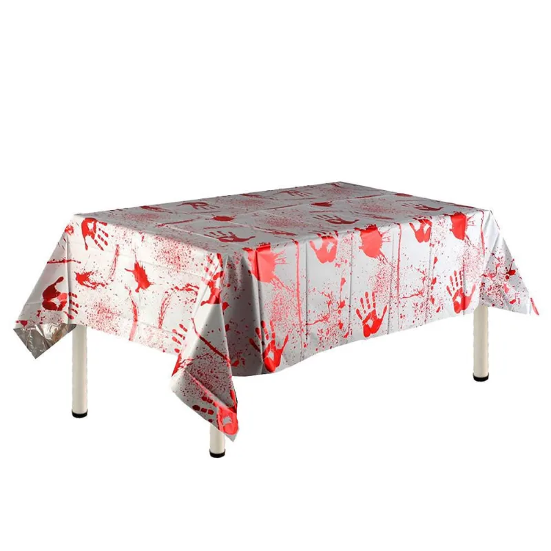 Toalha Descartável De Mesa Retangular Help Halloween 137 X 183 Cm