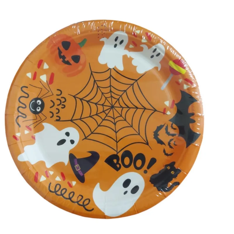 Prato Halloween Papel 18Cm Com 10 Unidades