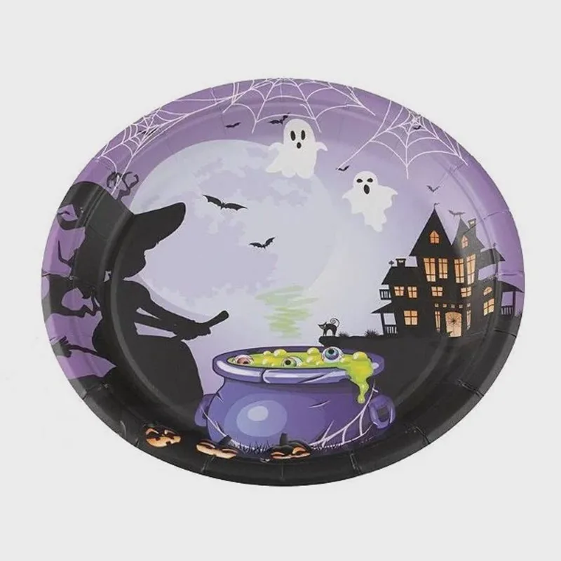 Prato Papel Halloween Bruxa C/10 Silver