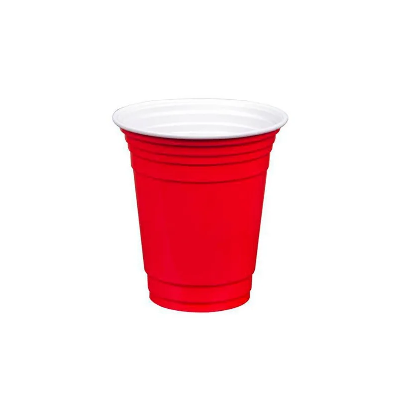 Copo Plastico Silver Estilo Americano Vermelho 360ml com 10un