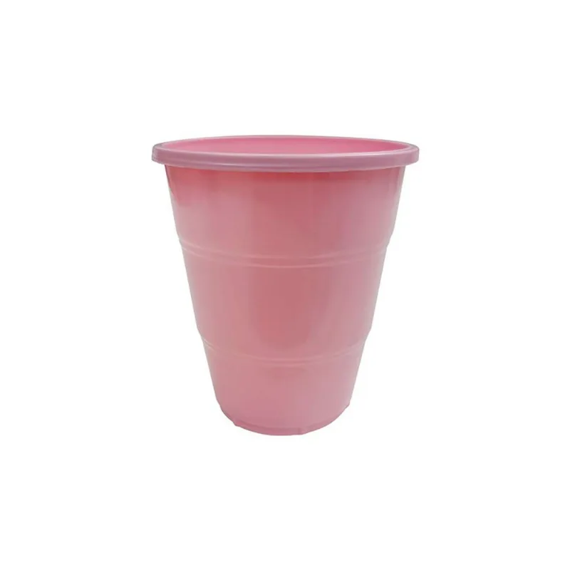 Copo Plástico Silver Happy Line Rosa 210ml com 8un