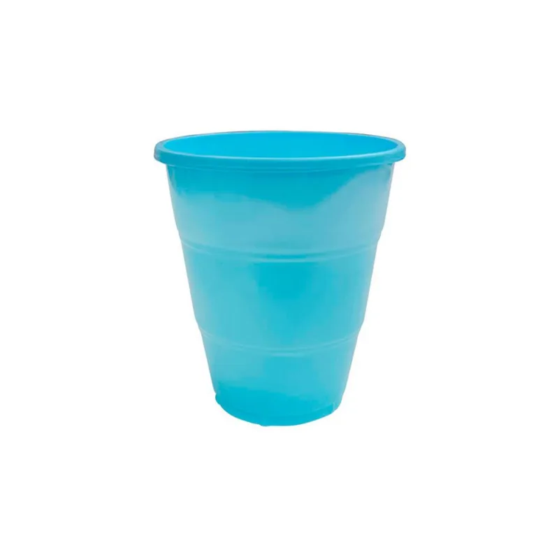 Copo Plástico Silver Happy Line Azul 210ml com 8un