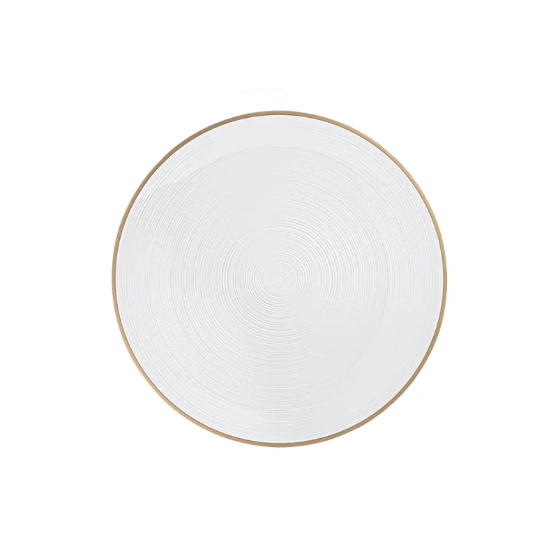Prato de Sobremesa Borda Dourada 19cm com 6 Unidades