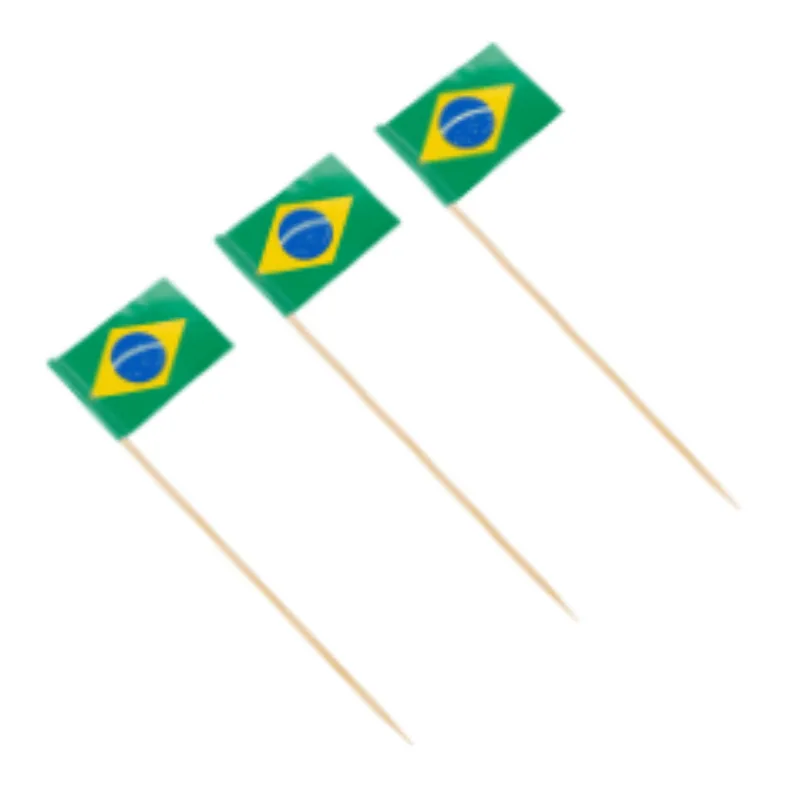 Palito para Petisco Brasil 12cm com 20 Unidades