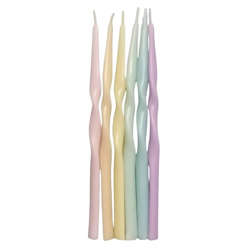 Vela Espiral Silver Festas Twist 6 Unidades Colorida V258 (MP)