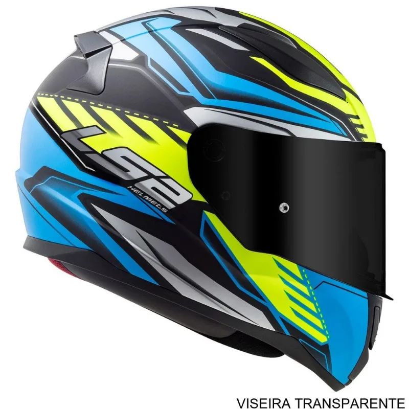 Capacete LS2 Rapid FF353 Gale Matte Preto Azul Amarelo 60 (MP)