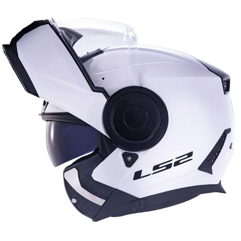Capacete Ls2 Scope Ff902 Monocolor Branco Escamoteável