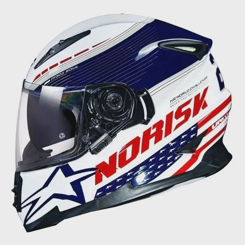 Capacete Moto Norisk Ff302 Grand Prix Estados Unidos Usa