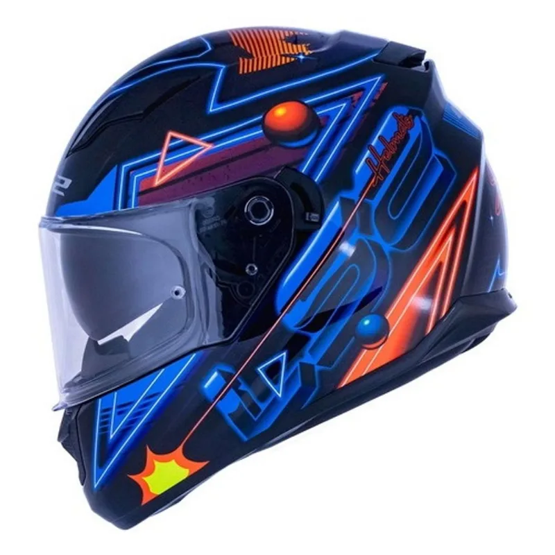 Capacete Ls2 Ff320 Synth Preto Azul Com Óculos Solar