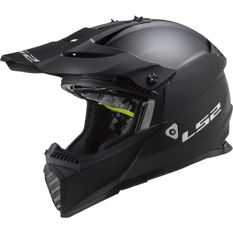 Capacete Ls2 Motocross Cross Mx437 Monocolor Preto Fosco