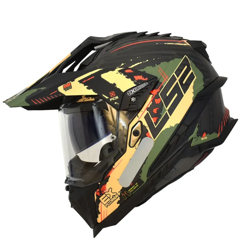 Capacete Ls2 Explorer C MX701 Carbono Extend Verde Big Trail