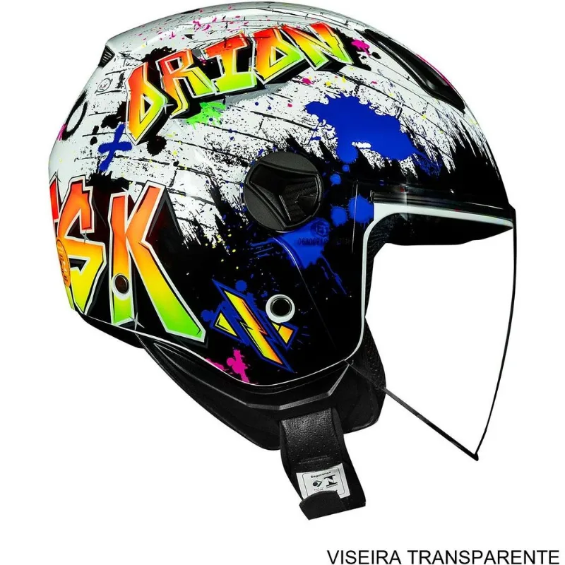 Capacete Norisk Orion Shine Branco Orange 58 (MP)