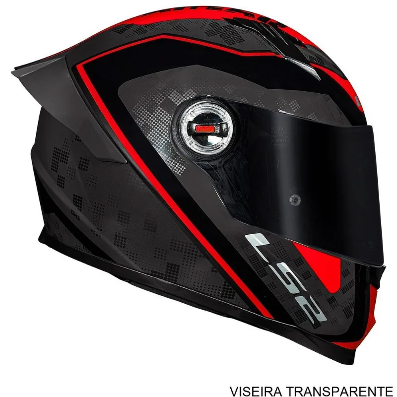 Capacete LS2 S Striker Titanio Vermelho 58 FF358 (MP)