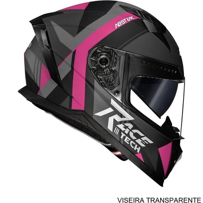 Capacete Race Tech Volt Abstrak Matte Preto Rosa 56 (MP)