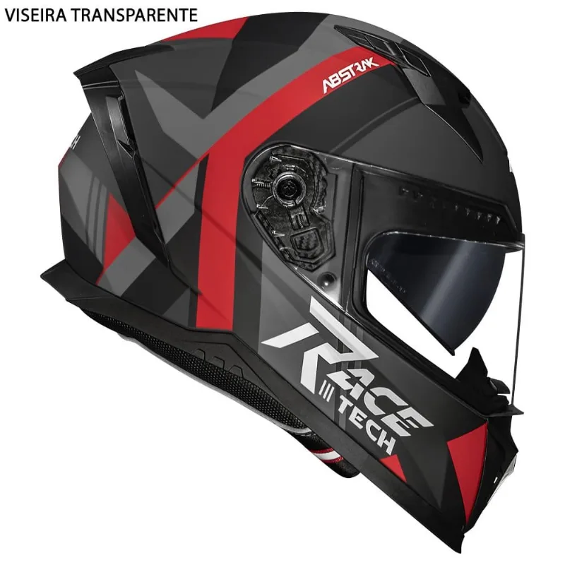 Capacete Race Tech Volt Abstrak Fosco Preto E Vermelho 60 (MP)