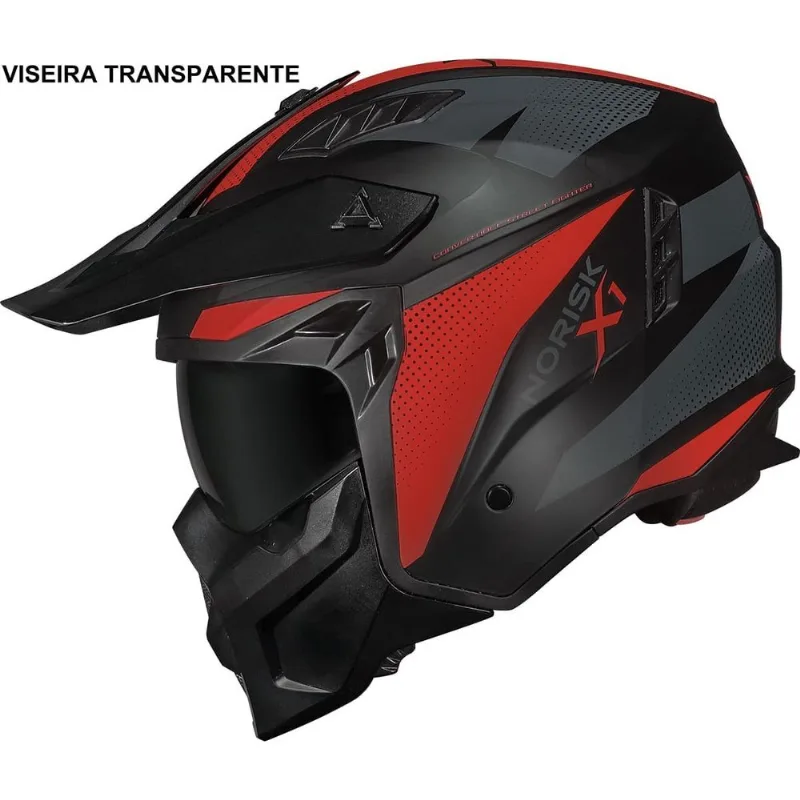 Capacete Norisk Darth II X1 Vermelho Fosco M 58 (MP)