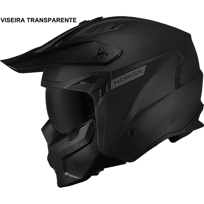 Capacete Norisk Darth II Monocolor Preto Fosco L 60 (MP)