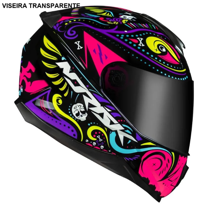 Capacete Norisk Razor Circus Preto E Rosa 58 (MP)