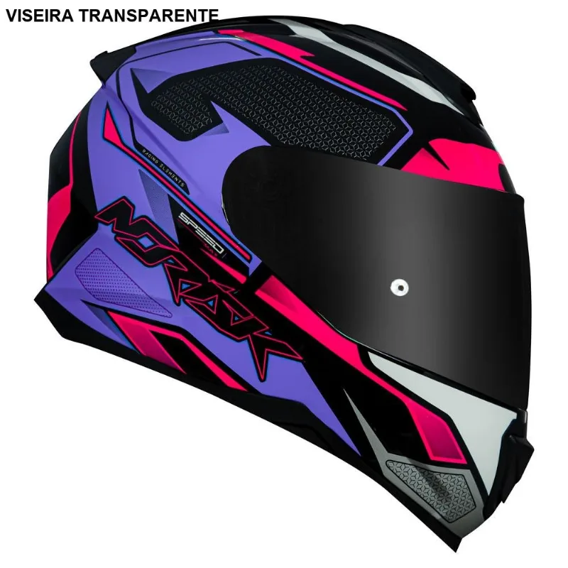 Capacete Norisk Razor Speedmax Preto E Rosa 58 (MP)