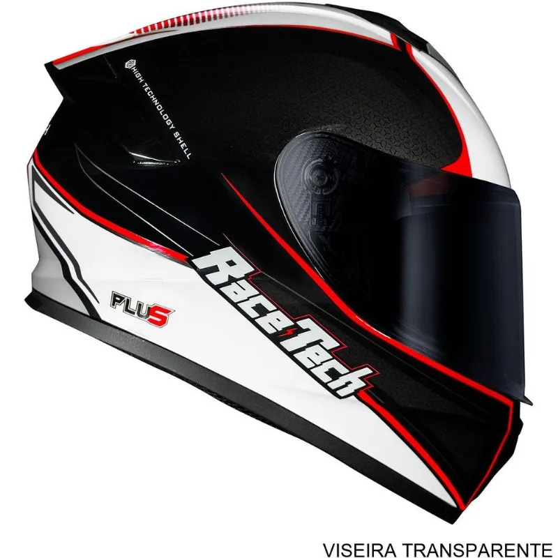 Capacete Race Tech Hit Plus Preto Branco 62 (MP)