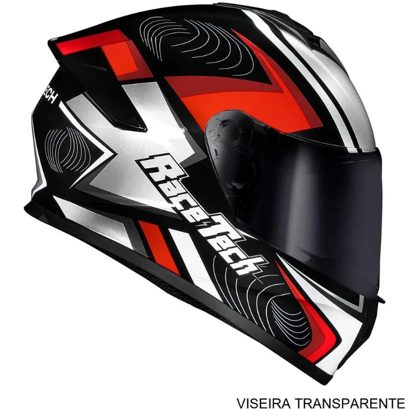 Capacete Race Tech Hit Draw Preto Silver 58 (MP)