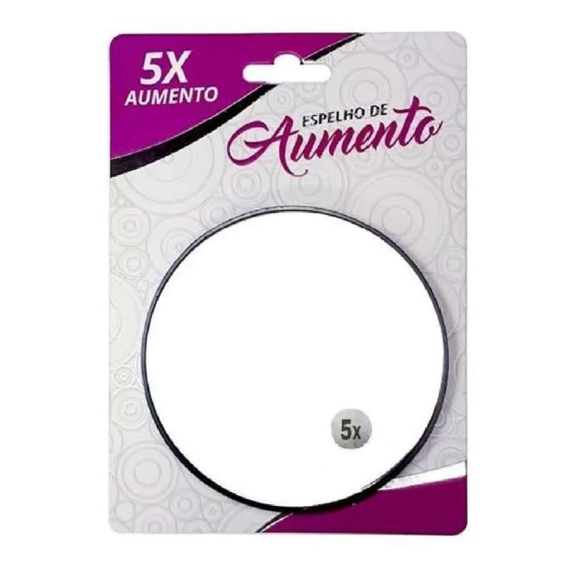 Espelho Lente Aumento Zoom 5x Maquiagem Ventosa Banheiro