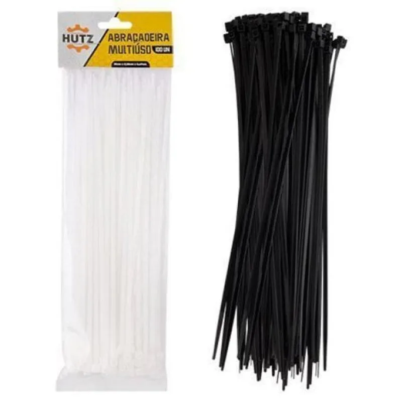 Abraçadeira De Nylon C/ 100 Unidades - 25 X 0,25 X 0,37cm - Hut Hutz (clink)